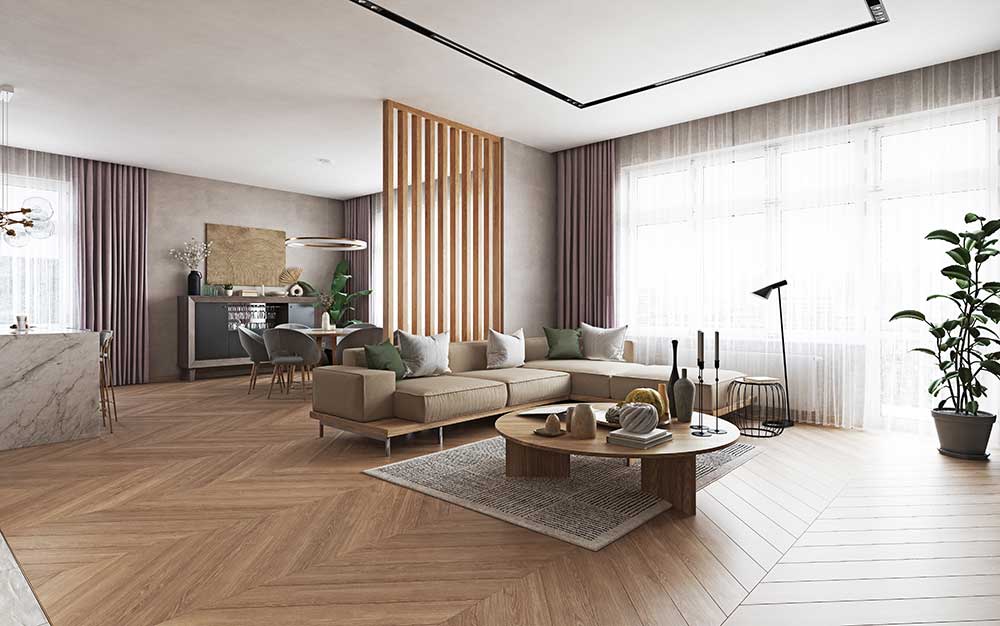 Modern bedroom interior at Mahindra Rainforest Mumbai